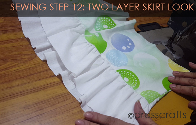 SEWING STEPS 12 - sewing skirt - two layer look
